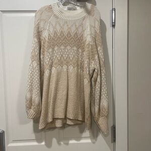 Ava & Viv Beige Patterned Sweater